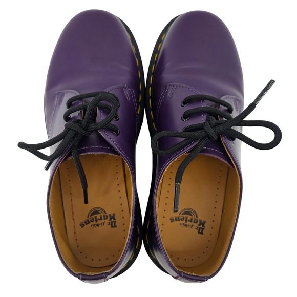 Dr Martens Deep Purple Leather Lace Up Oxford Shoes Women's 6 Men's 5 - Picture 6 of 8